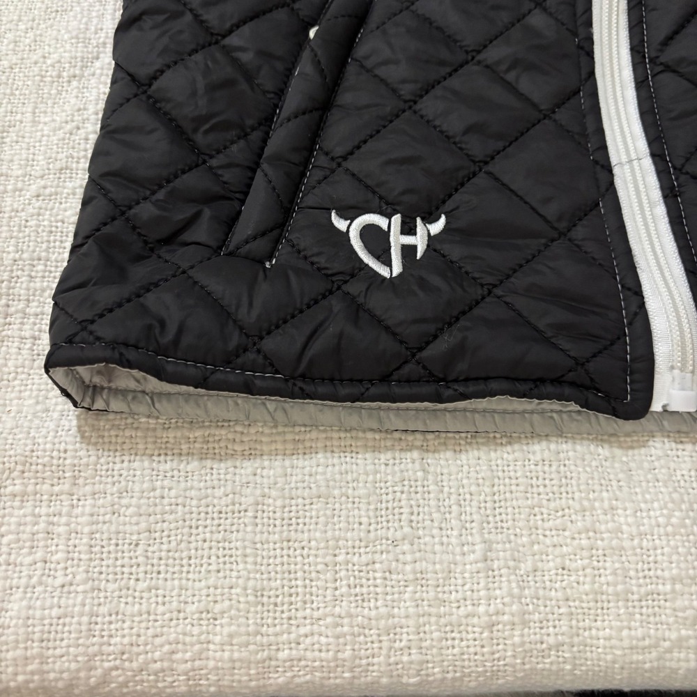 Cowgirl Hardware Kids Black Quilted Puffer Vest Horseshoe Rhinestone Size XS 5 - Picture 6 of 10